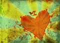Grunge heart and floral shapes Royalty Free Stock Photo