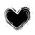 Grunge heart shape. Hand drawn vector hearts. Royalty Free Stock Photo