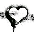 Grunge heart symbol design