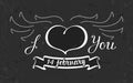 Grunge Heart with wings and ribbon on the black background Royalty Free Stock Photo