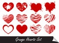 Grunge hearts set Royalty Free Stock Photo