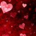 Grunge hearts Valentines Day background Royalty Free Stock Photo