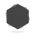 Grunge hexagon shape. Dirty texture illustration