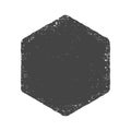 Grunge hexagon shape. Dirty texture illustration