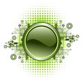 Grunge & hi-tech vector button. Royalty Free Stock Photo