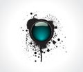 Grunge & hi-tech vector button. Royalty Free Stock Photo