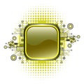 Grunge & hi-tech vector button. Royalty Free Stock Photo