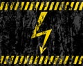 Grunge high voltage sign background