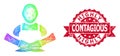 Grunge Highly Contagious Stamp Seal and LGBT Colored Net Butcher