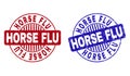 Grunge HORSE FLU Scratched Round Stamps