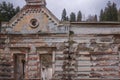 Grunge house facade in borjomi