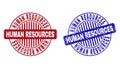 Grunge HUMAN RESOURCES Scratched Round Stamps