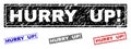 Grunge HURRY UP! Scratched Rectangle Stamps Royalty Free Stock Photo
