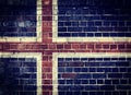 Grunge Iceland flag on a brick wall