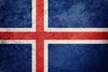 Grunge Iceland flag. Iceland flag with grunge texture.