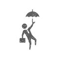 Grunge icon - Businessman umbrella