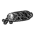grunge icon drawing of fresh corn on the cob Royalty Free Stock Photo