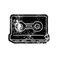 grunge icon drawing of a retro cassette tape