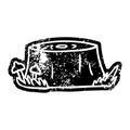 grunge icon drawing of a tree log Royalty Free Stock Photo