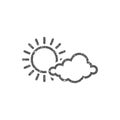 Grunge icon - Forecast partly sunny Royalty Free Stock Photo