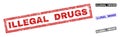 Grunge ILLEGAL DRUGS Textured Rectangle Watermarks