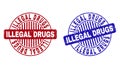 Grunge ILLEGAL DRUGS Textured Round Stamps