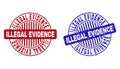 Grunge ILLEGAL EVIDENCE Textured Round Stamps