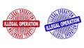 Grunge ILLEGAL OPERATION Textured Round Stamp Seals
