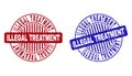 Grunge ILLEGAL TREATMENT Scratched Round Stamp Seals