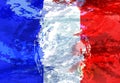 Grunge illustration of French flag. background