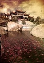 Grunge Image of Buddhist temple