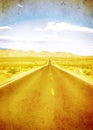 Grunge image of highway and blue sky Royalty Free Stock Photo
