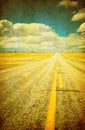 Grunge image of highway and blue sky Royalty Free Stock Photo