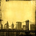 Grunge image of new york skyline