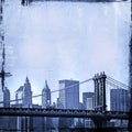Grunge image of new york skyline