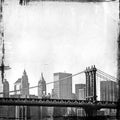 Grunge image of new york skyline