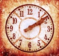 Grunge image of old anitique clock Royalty Free Stock Photo