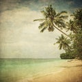 Grunge image of tropical beach Royalty Free Stock Photo