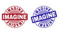 Grunge IMAGINE Scratched Round Stamps Royalty Free Stock Photo