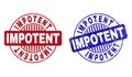 Grunge IMPOTENT Scratched Round Stamp Seals Royalty Free Stock Photo