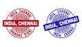 Grunge INDIA, CHENNAI Textured Round Stamp Seals