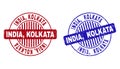 Grunge INDIA, KOLKATA Textured Round Stamp Seals