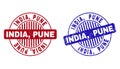 Grunge INDIA, PUNE Textured Round Stamps