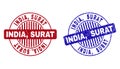 Grunge INDIA, SURAT Textured Round Stamp Seals