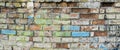 Grunge industrial differen color painted brick wall background in Kyiv, Ukraine.