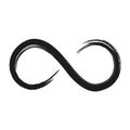 Grunge infinity symbol. Hand painted with black paint. Grunge brush stroke. Modern eternity icon. Graphic design element