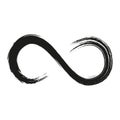 Grunge infinity symbol. Hand painted with black paint. Grunge brush stroke. Modern eternity icon. Graphic design element