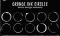 Grunge ink circles. Vector coffee rings Royalty Free Stock Photo