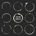 Grunge ink circles. Vector coffee rings