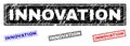 Grunge INNOVATION Scratched Rectangle Stamps Royalty Free Stock Photo